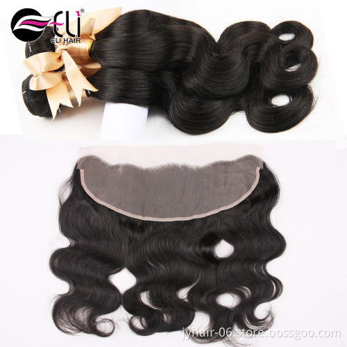Wholesale virgin Brazilian hair 360 lace frontal closure, 360 lace frontal with bundles